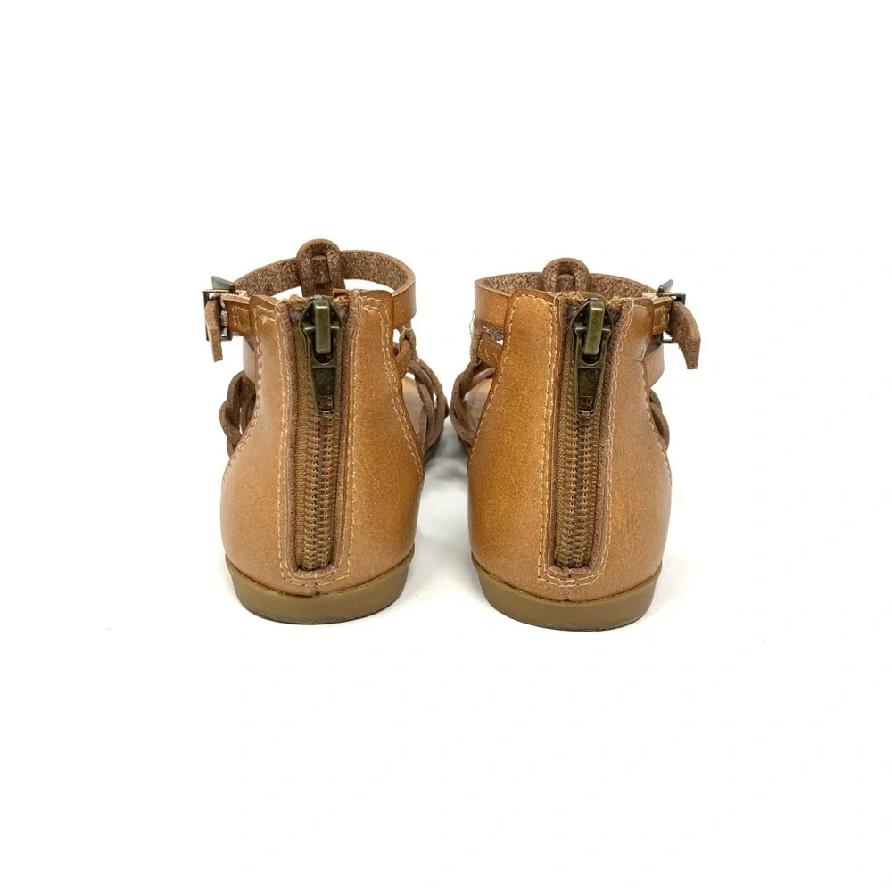 Indigo rd. Natural Tan Gladiator Strapped Sandals Shoes Little Girls size 10
